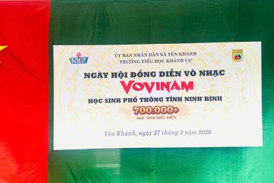Học sinh trường TH Khánh Cư hưởng ứng ngày hội đồng diễn võ nhạc Vovinam